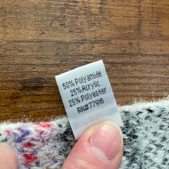 Anthropologie Akemi + Kin Geometric Print Poncho Cardigan OS Ivory NWOT - Picture 7 of 7